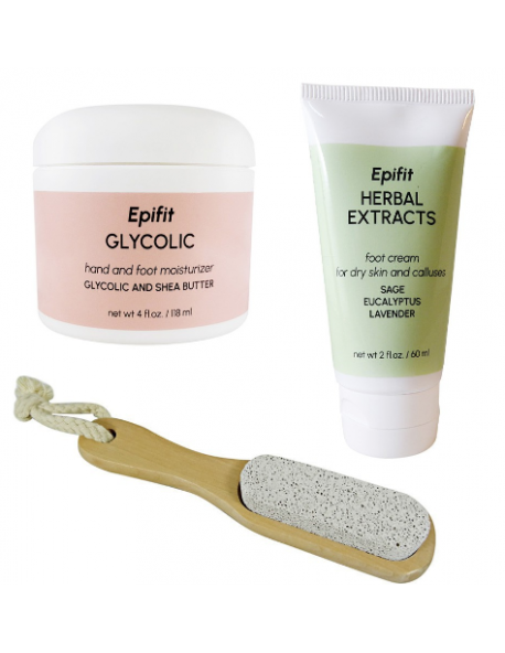 EPIFIT 2 WEEKS DRY SKIN HAND AND FOOT CARE KIT HAND CREAM, FOOT CREAM AND PUMICE STONE