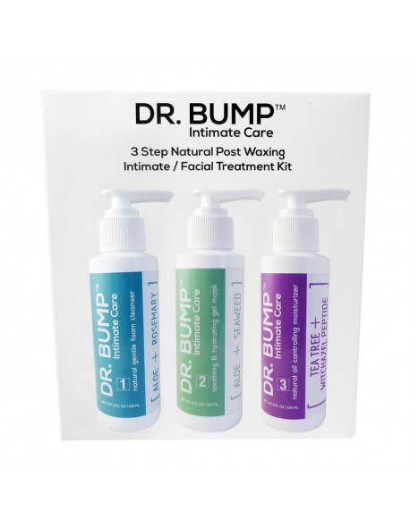 DR. BUMP 3 STEP NATURAL POST WAXING INTIMATE / FACIAL TREATMENT KIT 3 X 4 FL OZ / 118 ML