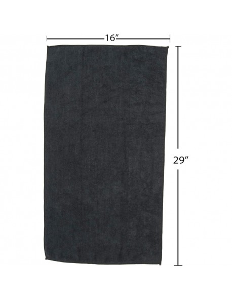 PREMIUM SOFT THICK EXTRA ABSORBENT MICROFIBER COSMETIC TOWEL 16” X 29” 400 GSM BLACK