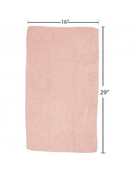 PREMIUM SOFT THICK EXTRA ABSORBENT MICROFIBER COSMETIC TOWEL 16” X 29” 400 GSM LIGHT PINK