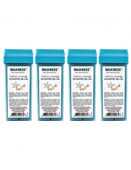 Marine Blue Soft Wax Cartridge 3.38 oz 100g Pack of 4