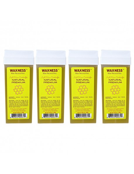 Natural Premium Soft Wax Cartridge 3.38 oz 100g Pack of 4