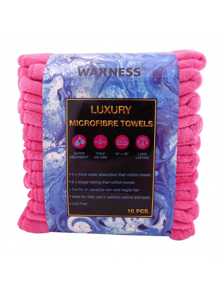 Premium Soft Thick Extra Absorbent Microfiber Cosmetic Towel 16” X 29” 400 GSM Pink, Pack of 10