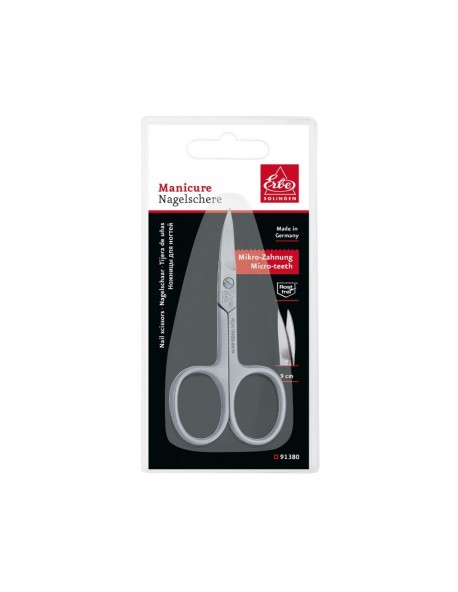 Erbe Solingen Nail Scissors Kullenblatt Pointed and Curved Cutting Edges Micro Teeth 9 cm 3.5 in