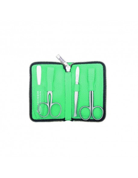 Erbe Piemont Series Zip Case With Manicure Set, Light Green, 4 instruments