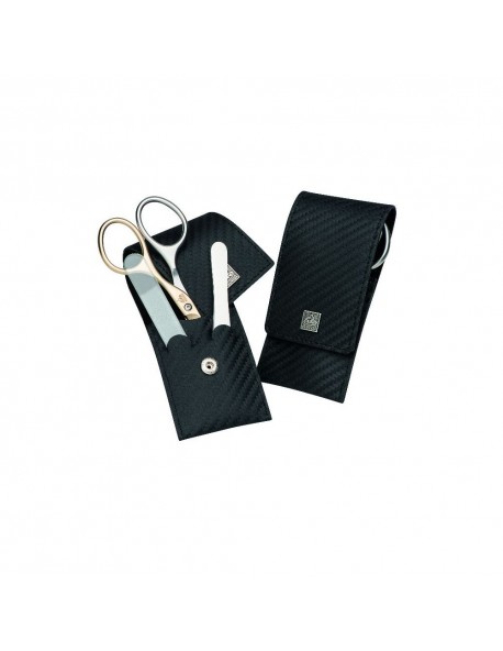 Erbe Manicure Pocket Case Lady Range "Carbon", Black, 3 instruments