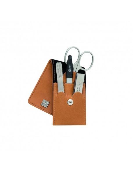 Erbe Manicure Pocket Case Range "Cognac", Stainless, 4 instruments
