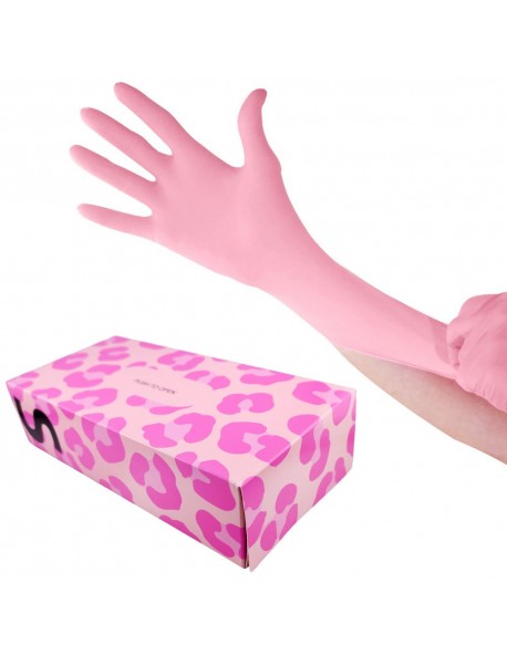 Cosmetology Nitrile Gloves Pink Wild Luxe , Small, 100 pcs / box