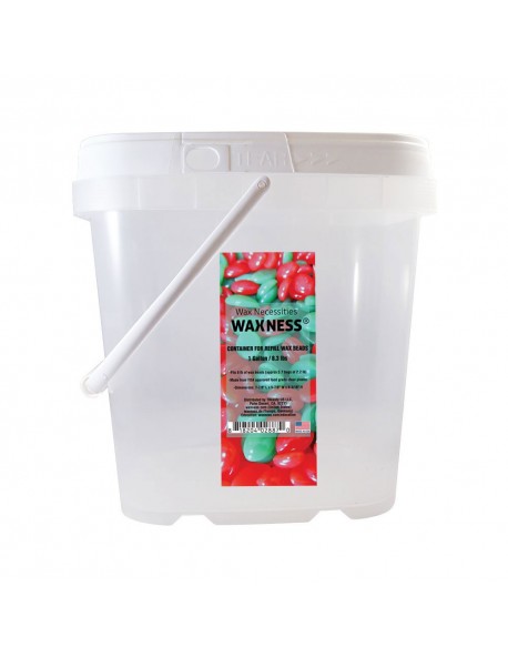 CLEAR PLASTIC EMPTY CONTAINER FOR WAX BEADS 1 GALLON