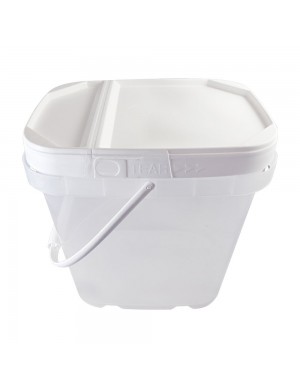 5 Gallon Clear Plastic Pail-Square